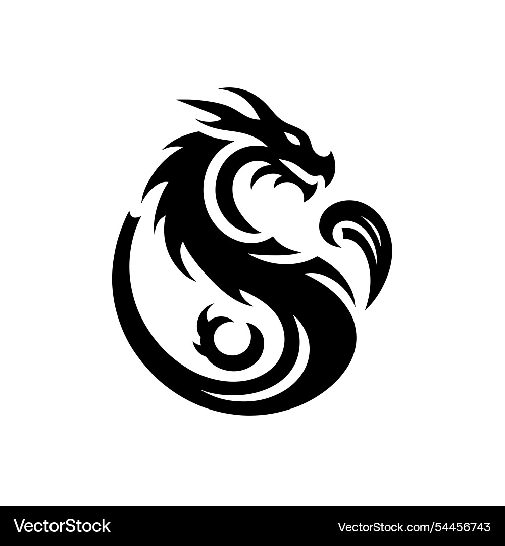 Tribal Dragon Logo Vector Image