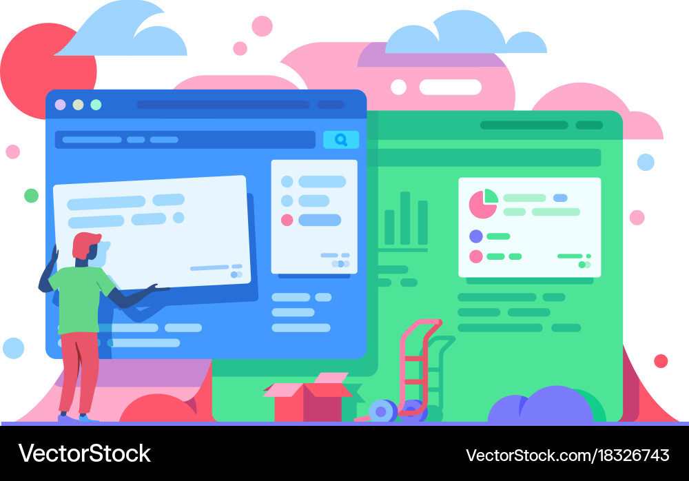 Web Development Workflow Vektorbild