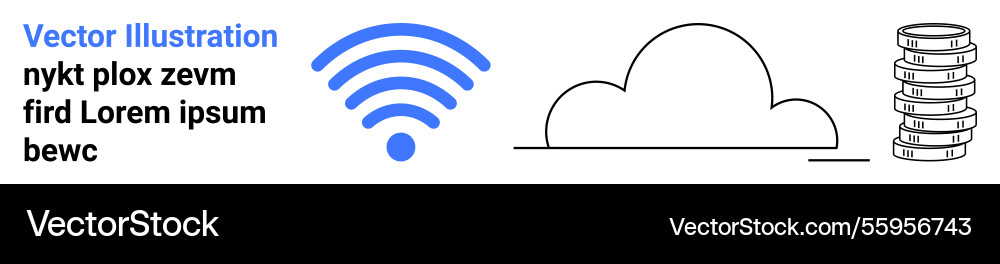 Wireless connectivity with cloud computing Wireless connectivity with cloud computing vector image