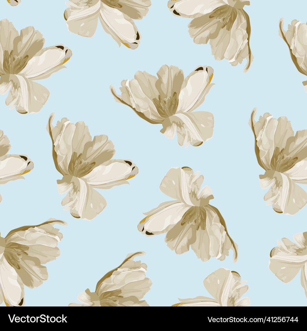 Beautiful botanical pattern with abstract tulip Beautiful botanical pattern with abstract tulip Vector Image