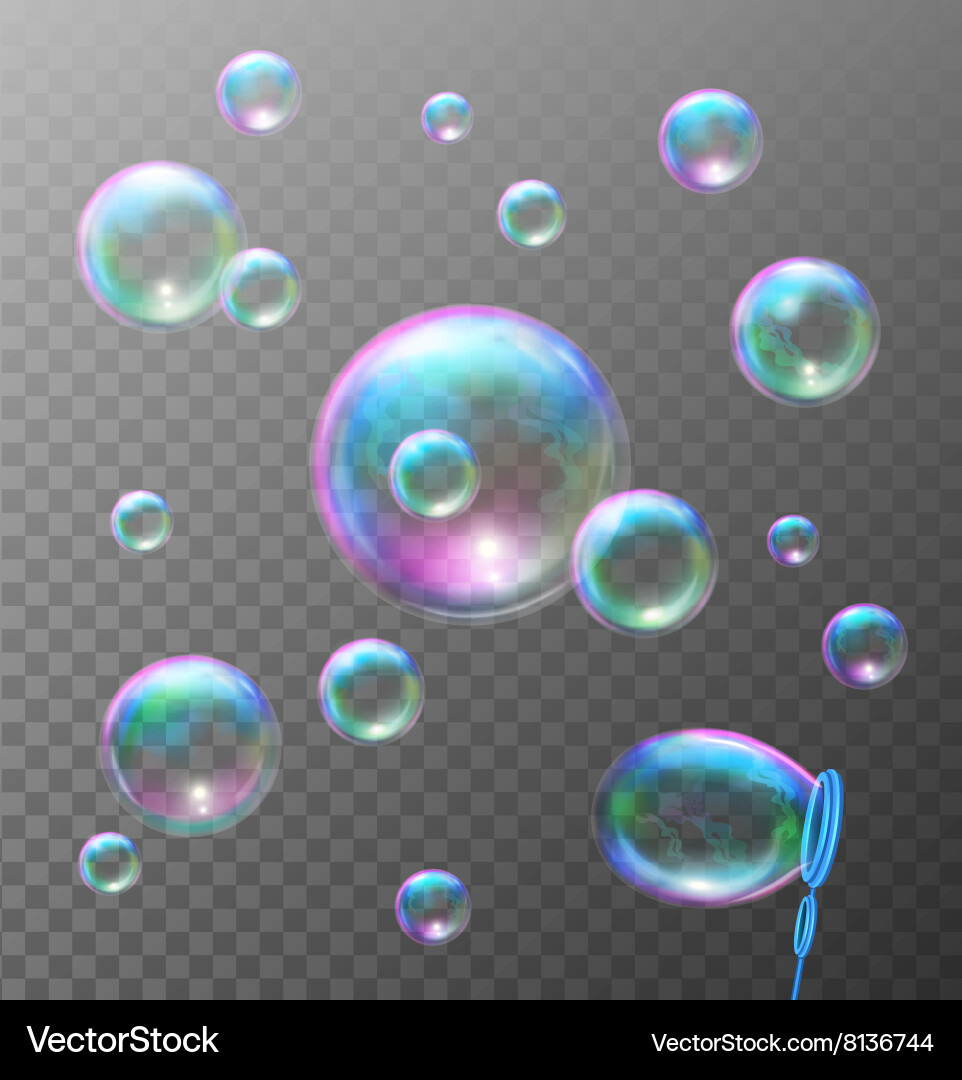 Beautiful Transparent Soap Bubbles Royalty Free Vector Image