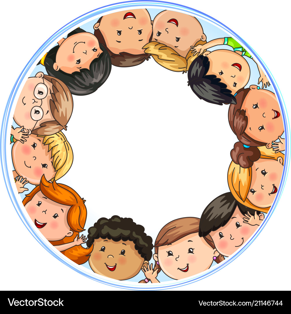 Big company joyful children different Big company joyful children different vector image