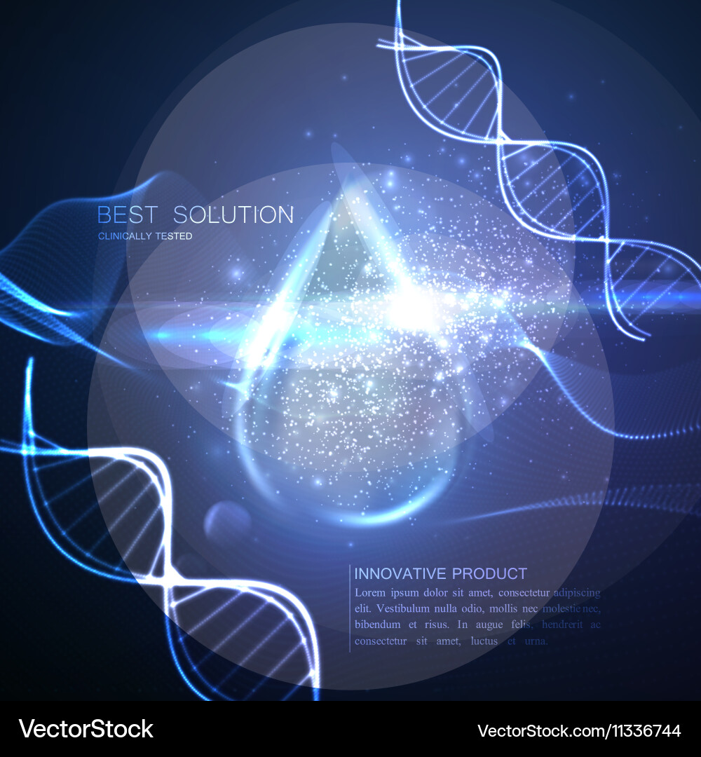 Collagen Serum with Particle Effect Vector Image