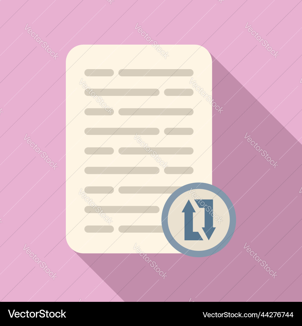 Document repost icon flat report data Document repost icon flat report data vector image