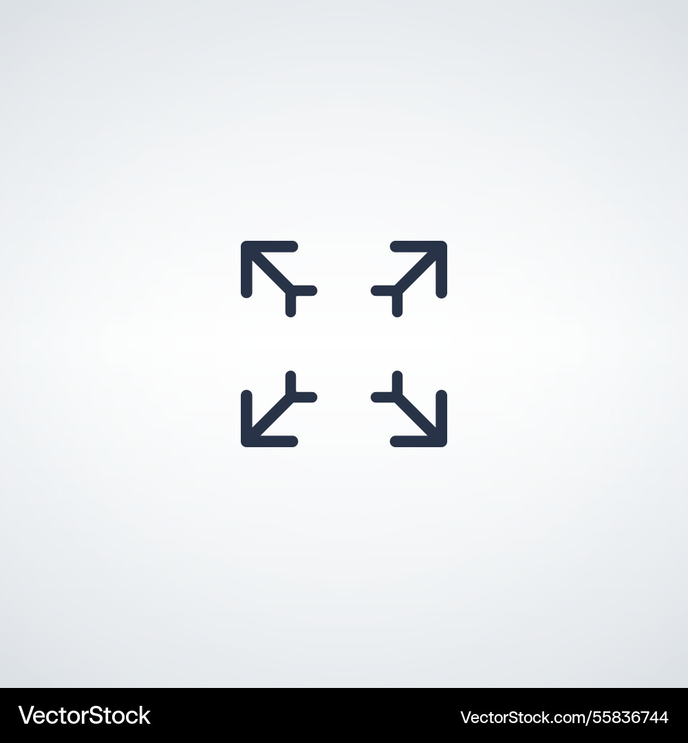 Expand arrows icon for user interface and zoom vector image