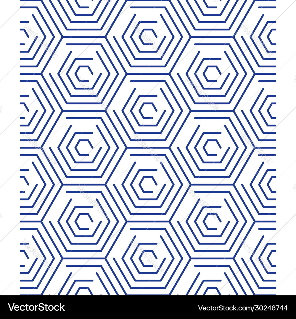 Linear pattern background with outline hexagons vector image