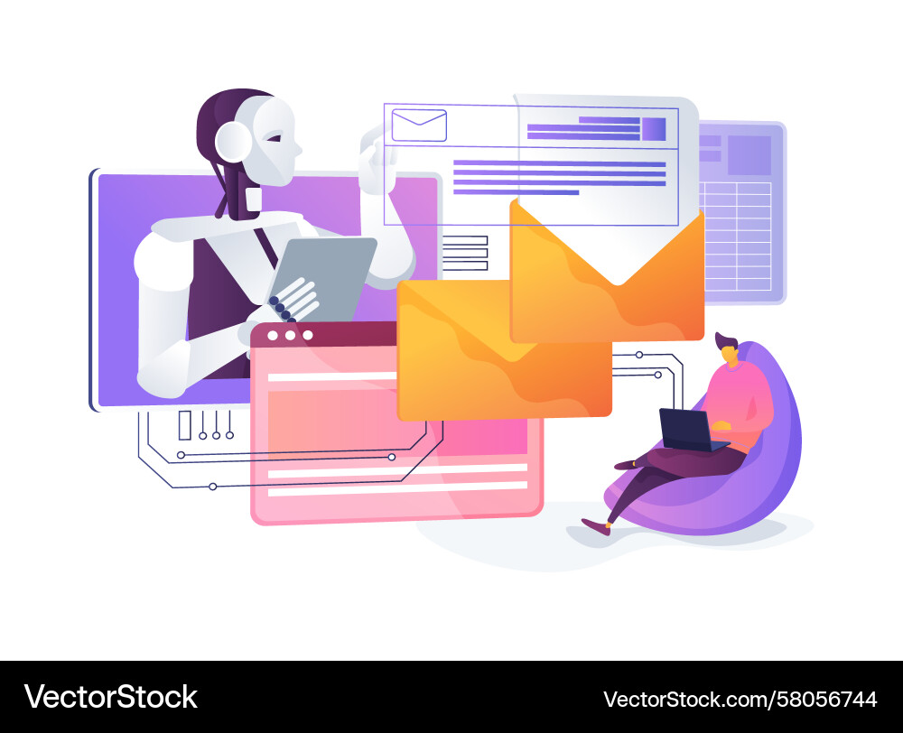 Smart Email Sorting & Prioritization Vector Image