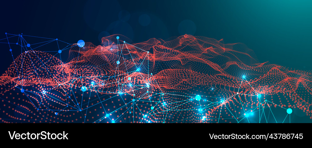 Abstract plexus background glowing particles Vector Image