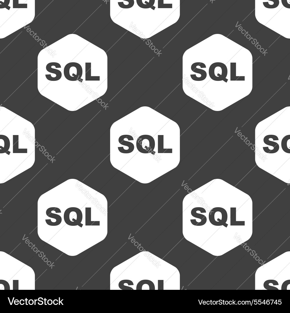 Black hexagon sql pattern Vector Image