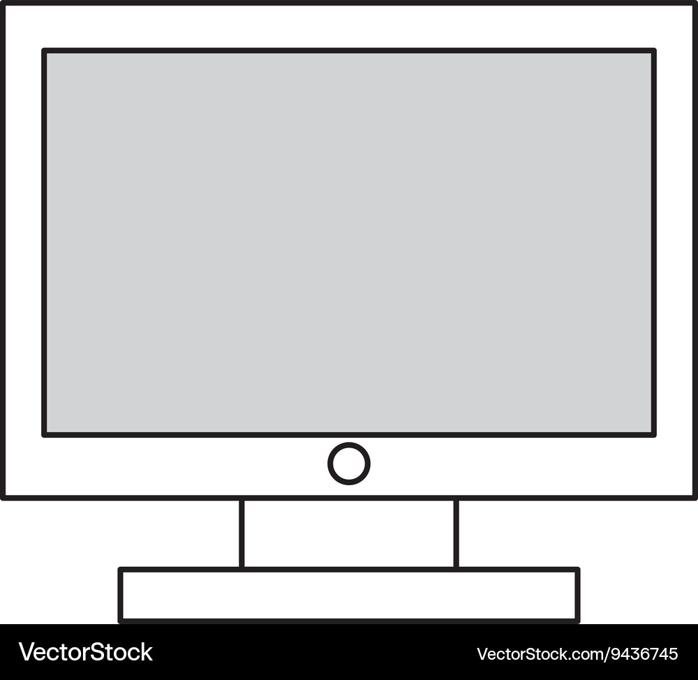 Black line computer monitor Vector Image