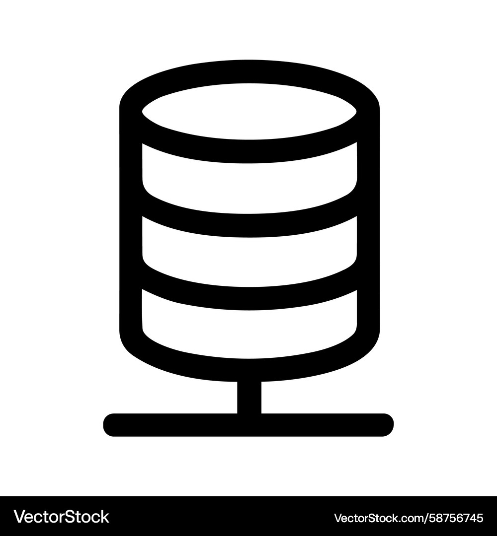 Database Server Icon - Stacked Cylinder Vector Image