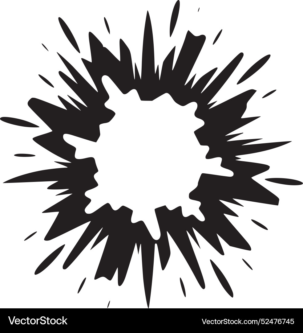 Explosion - black and white isolated icon Vector Image