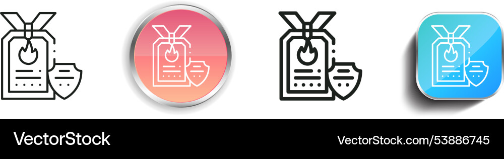 Firefighter icon thin linear regular and button vector image