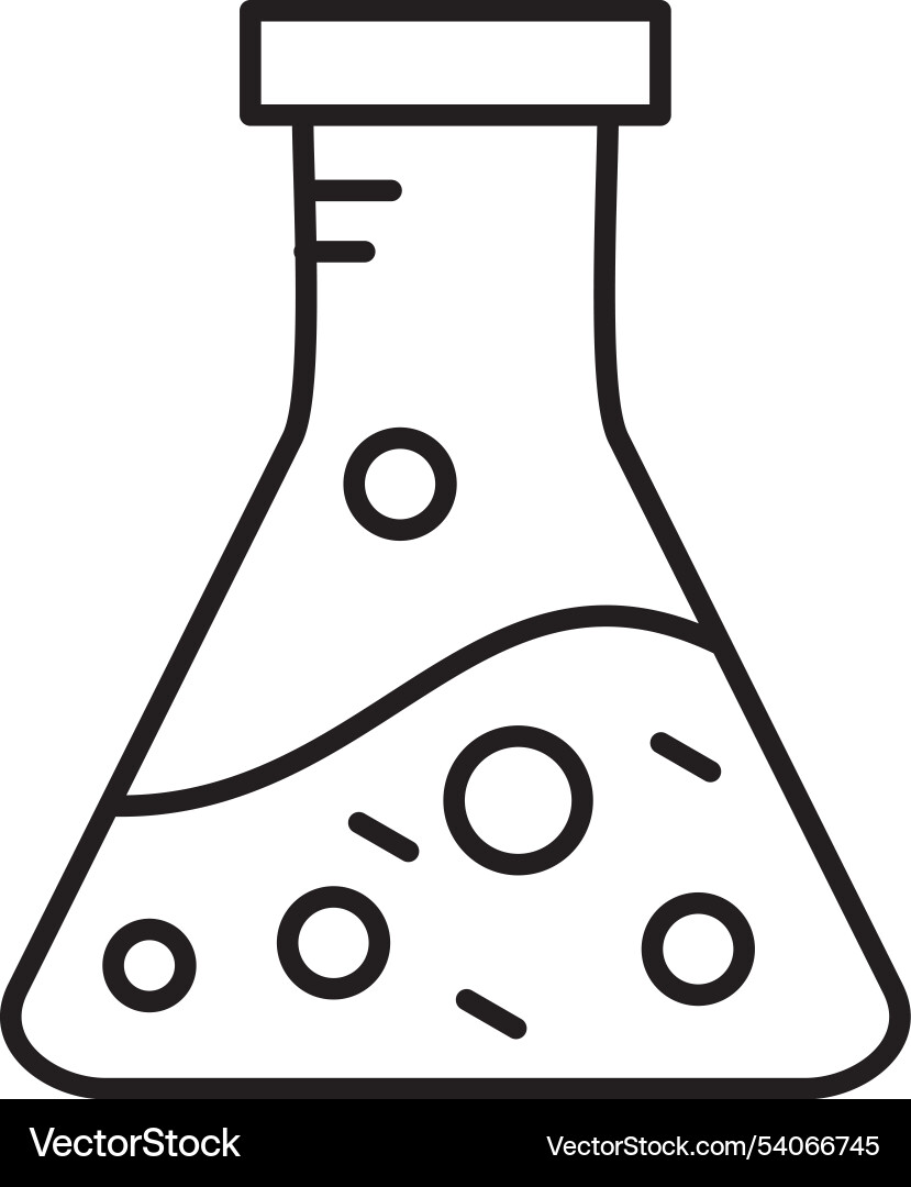 Flask line icon design vector image