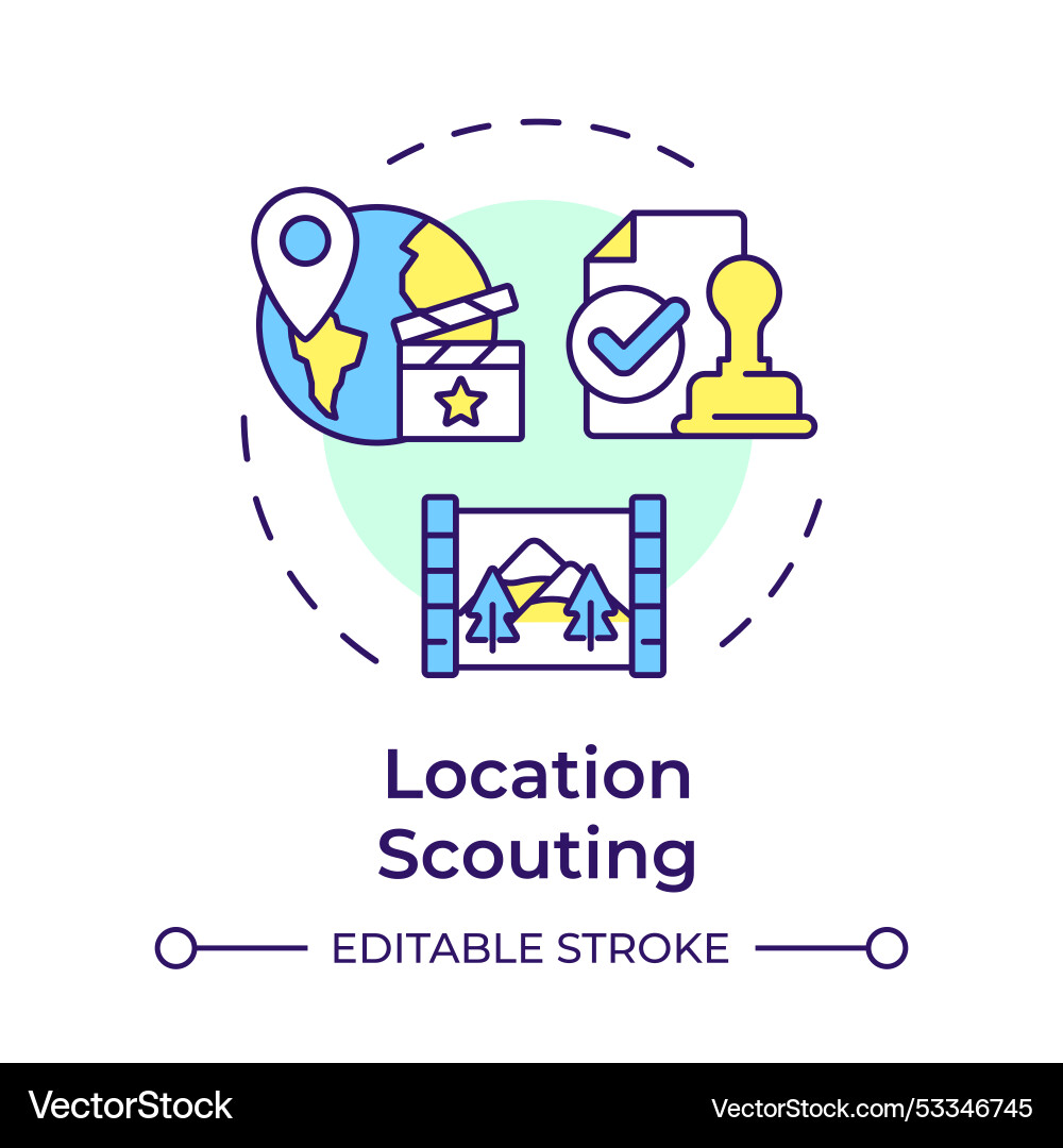 Location scouting multi color concept icon Location scouting multi color concept icon vector image