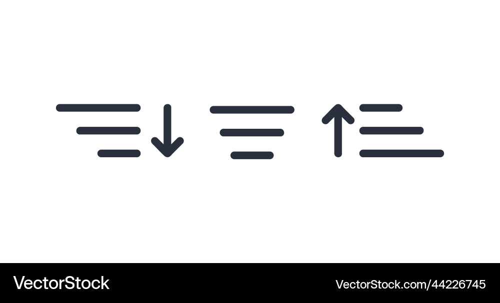 Sort List Icon - Organize Data vector image