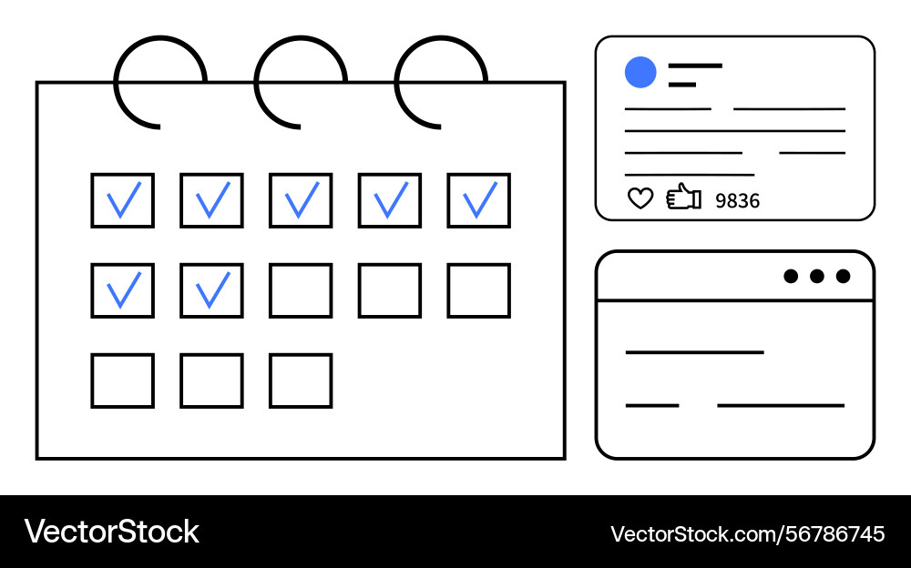 Structured tasks management system integrated vector image