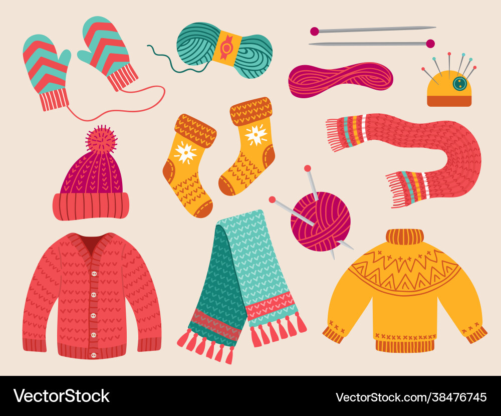 Wool clothes fabric woolen fashion colorful Wool clothes fabric woolen fashion colorful vector image