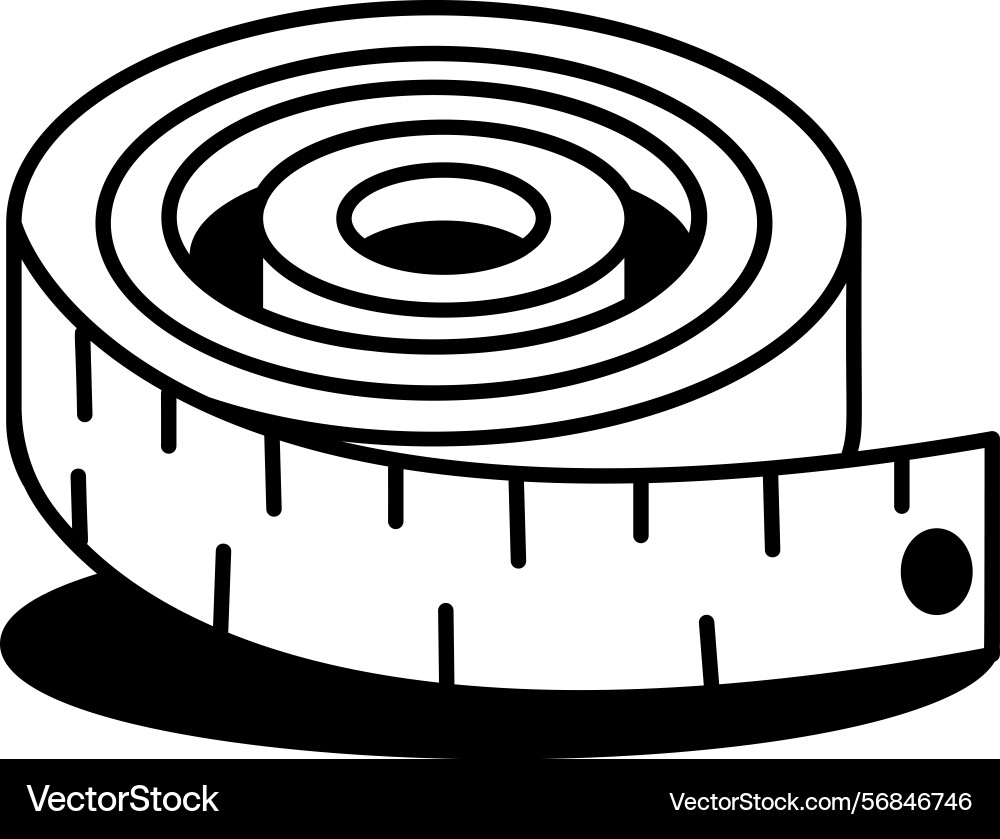 A sketchy style icon of measuring tape Vector Image