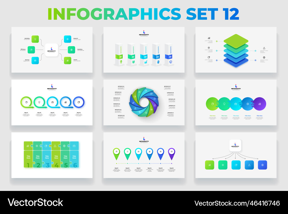 Abstract Infographic Flowchart Elements vector image