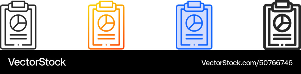Analysis iconthin linear gradient blue stroke Vector Image