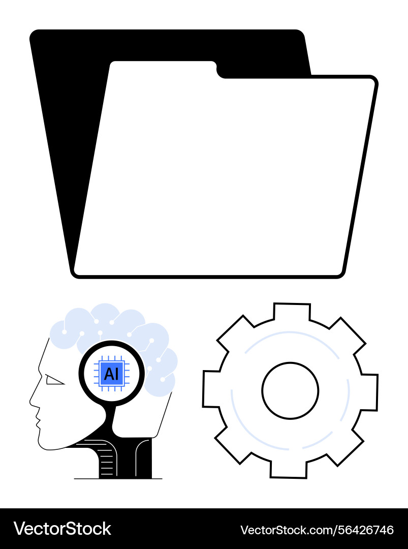 Artificial intelligence integration Artificial intelligence integration vector image