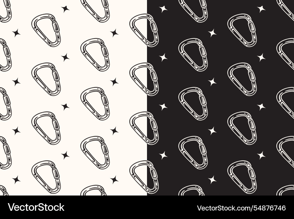 Carabiner pear shape seamless pattern background Carabiner pear shape seamless pattern background vector image
