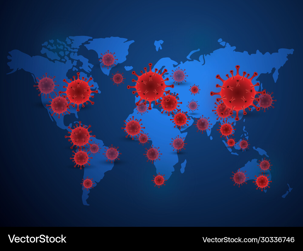 Coronavirus Global Map Vector Image