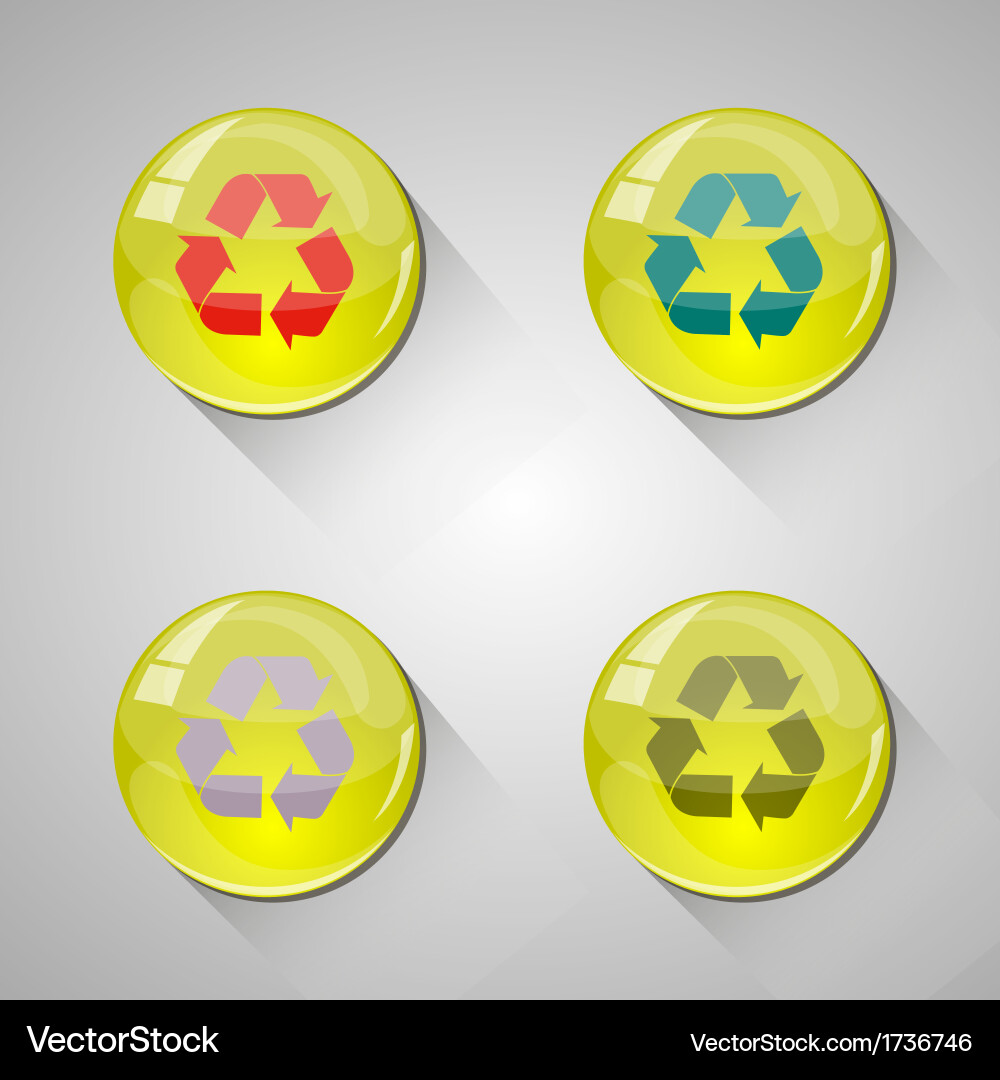 Detailed glossy arrow buttons with long shadow vector image