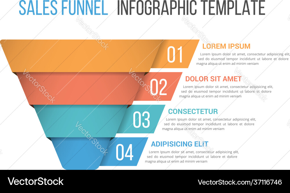 Funnel diagram template Royalty Free Vector Image