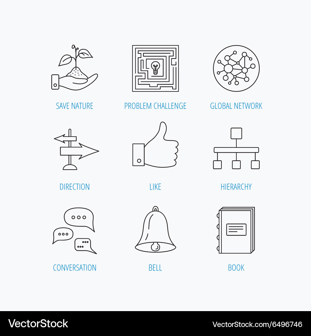 Global network like and conversation icons Vector Image
