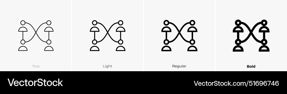 Hierarchy icon thin light regular and bold style Hierarchy icon thin light regular and bold style vector image