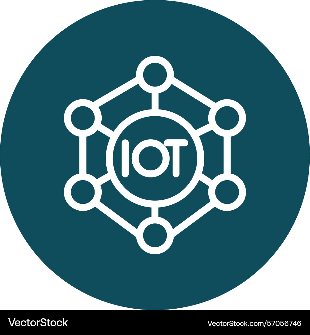 Iot line circle style icon design vector image