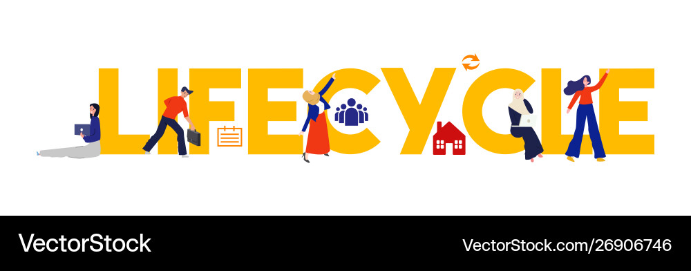 Lifecycle process flow life cycle Lifecycle process flow life cycle vector image