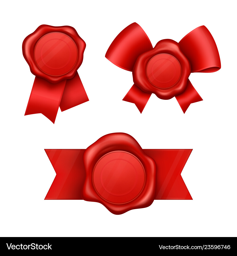 Realistic sealing wax collection Realistic sealing wax collection vector image