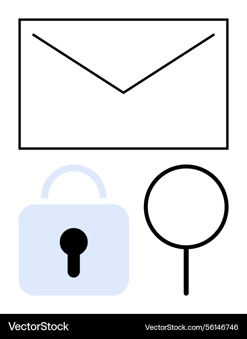 Secure communication with envelope lock Secure communication with envelope lock vector image