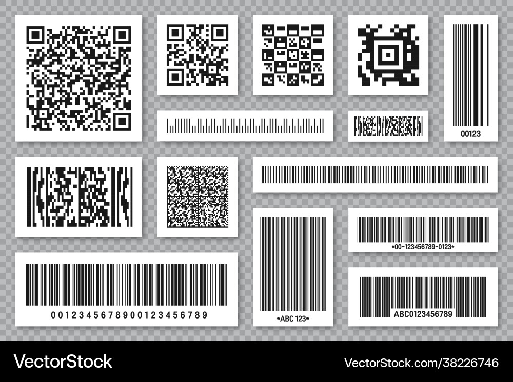 Set product barcodes and qr codes Vector Image