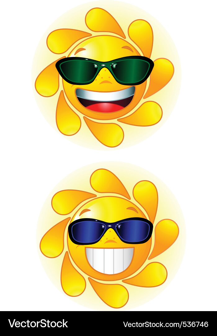 Smiling Sun Logos Vector Image
