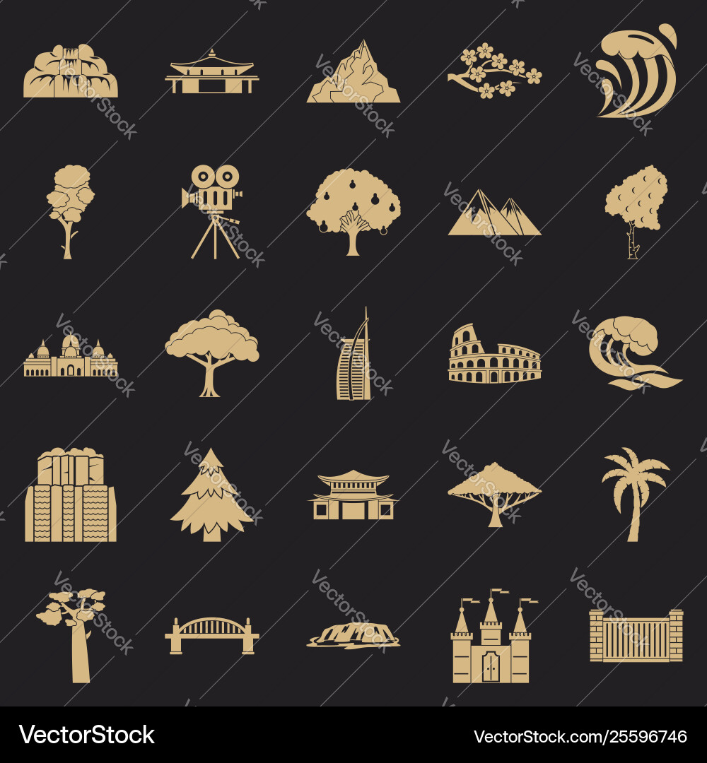 View icons set simple style Vector Image