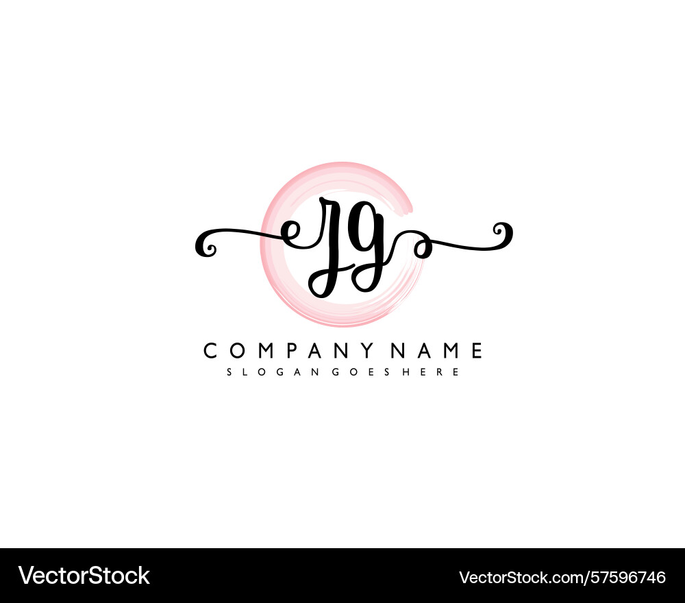 Zg initial handwriting logo design collection Vector Image
