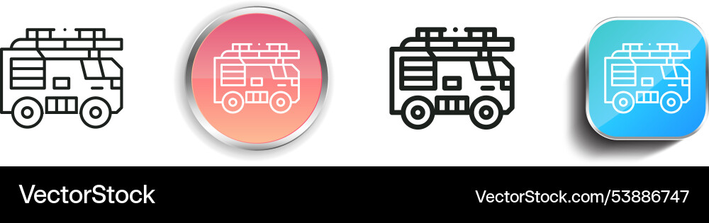 Firefighter icon thin linear regular and button vector image