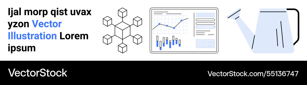 Geometric network data analysis graphs Vector Image