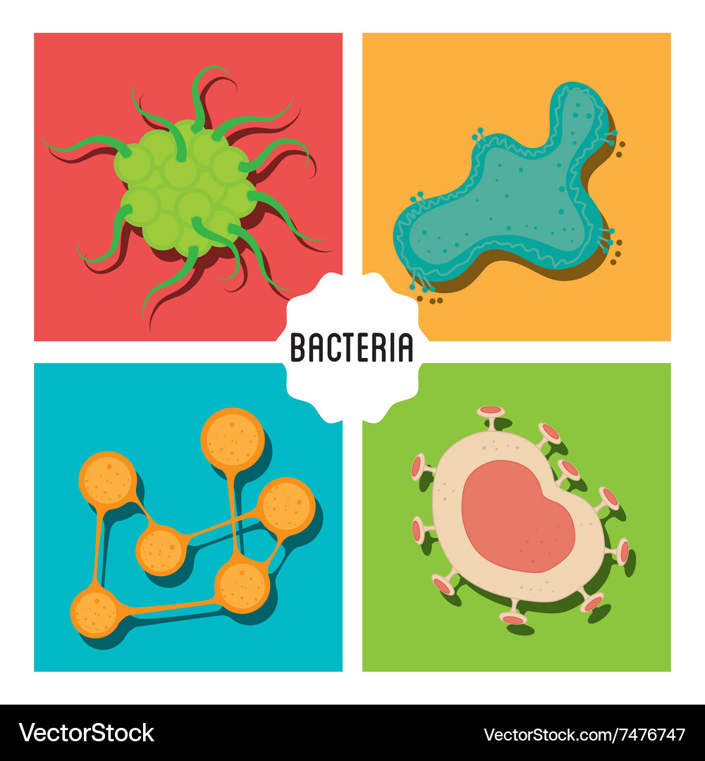 Germs and bacteria cartoon Vector Image