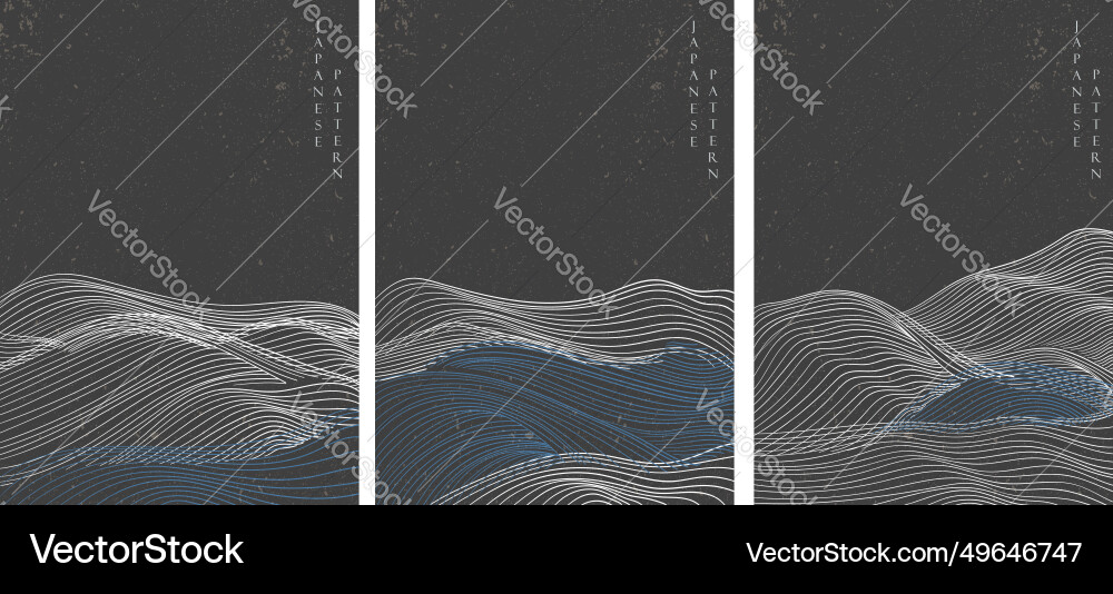 Japanese Wave Background Vector Image