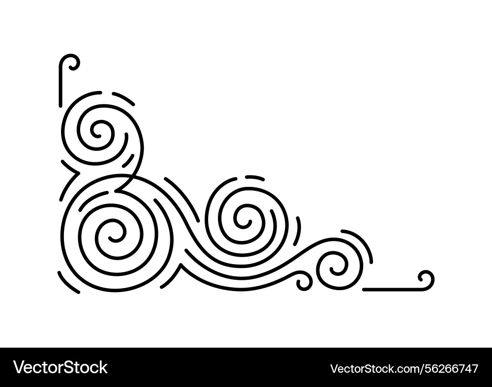 Line curl corner modern decorative linear element Line curl corner modern decorative linear element vector image