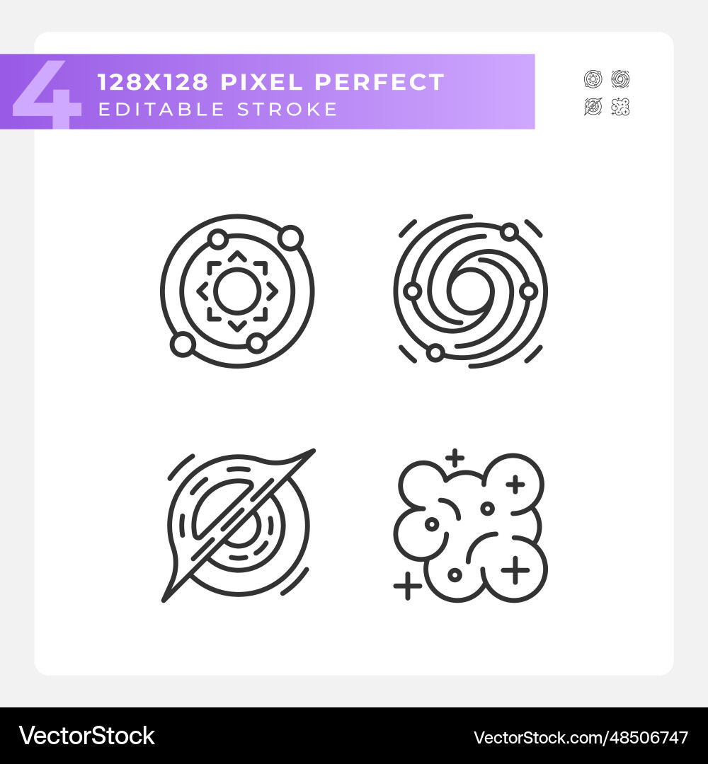 Pixel Space Icons - Celestial Set Vector Image
