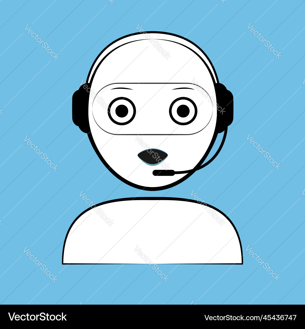 Voice support service chat bot symbol robot Voice support service chat bot symbol robot Vector Image
