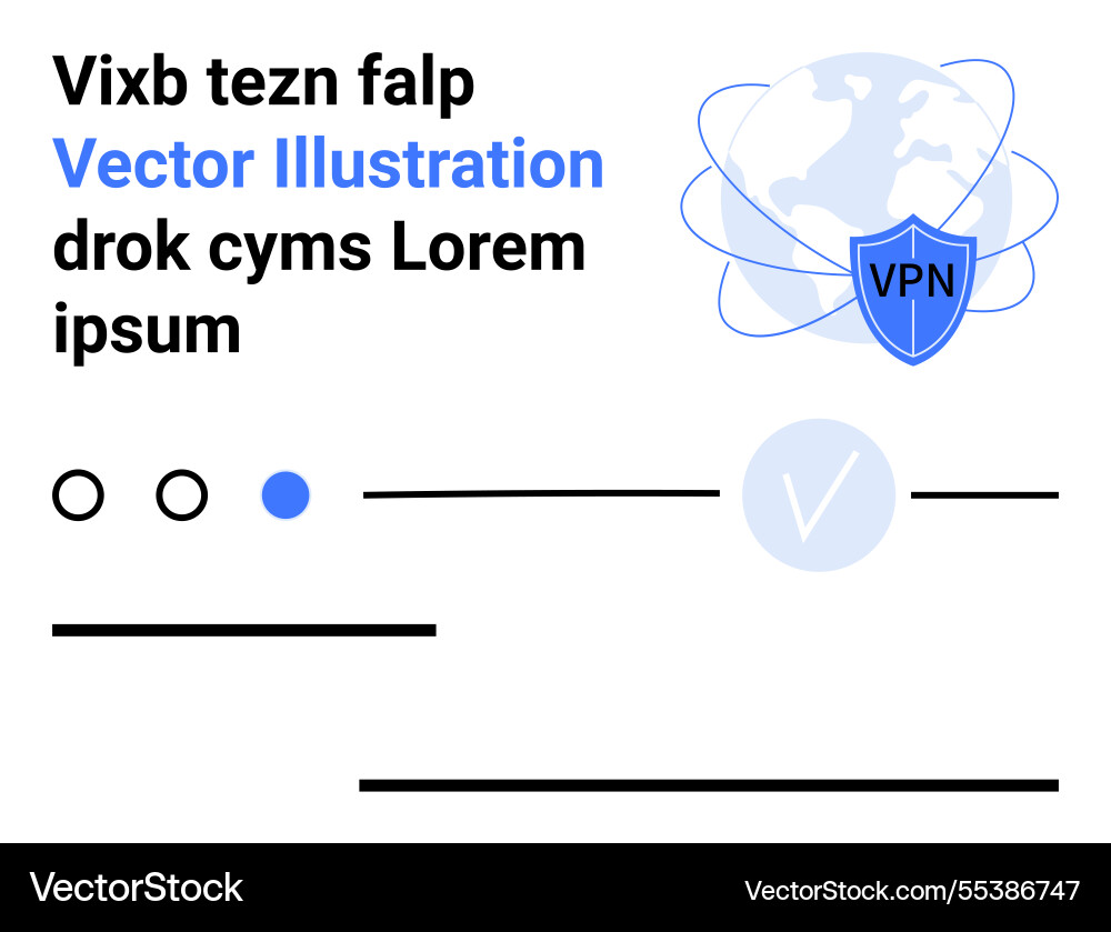 Vpn secure connection with global network Vpn secure connection with global network vector image