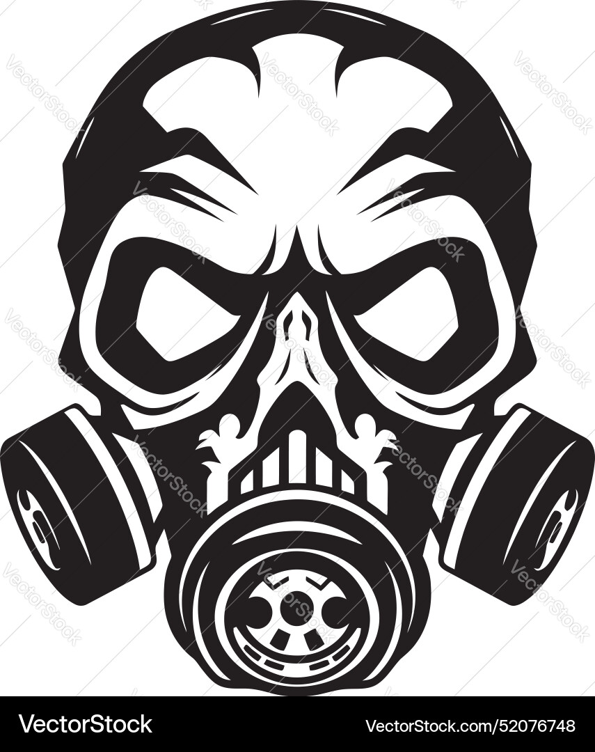 Biohazard boneyard icon with skull in gas mask Biohazard boneyard icon with skull in gas mask vector image