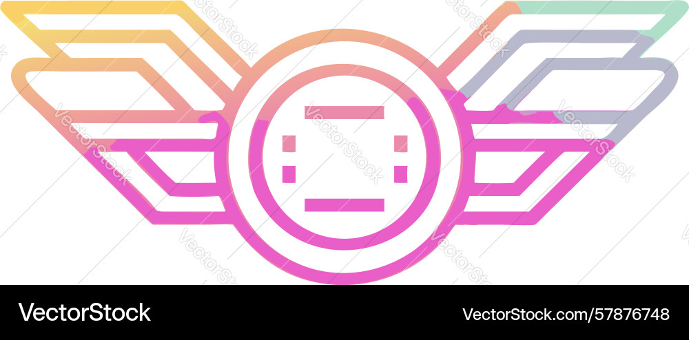 Cyber security winged shield design generative ai vector image